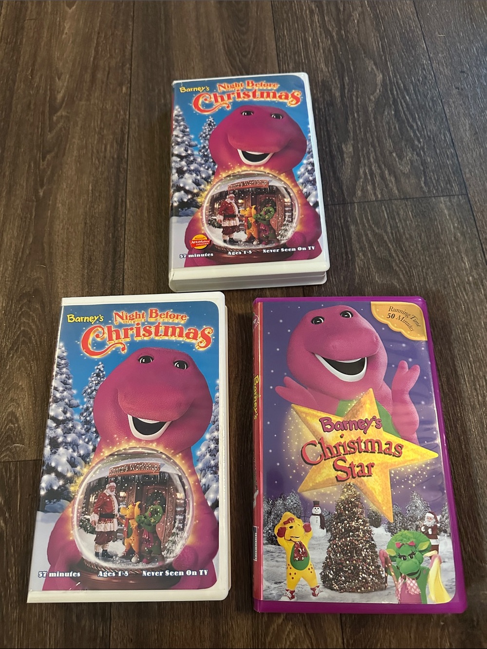 Barney Christmas VHS Bundle of 3- Pink Barney Holiday Classics